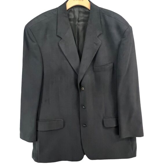 Lord & Taylor Blazer Mens 46 R Black Fifth Avenue Collection Faux Suede Jacket - Picture 1 of 14